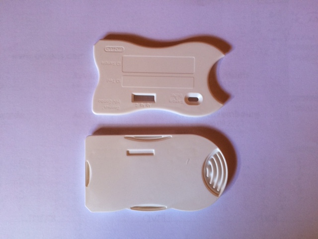 Top and bottom molded housing samples shown side by side